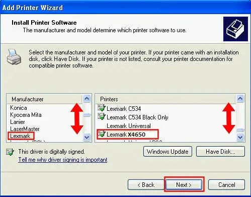 lexmark x4650 wifi setup