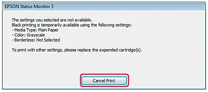 how to print in black and white epson