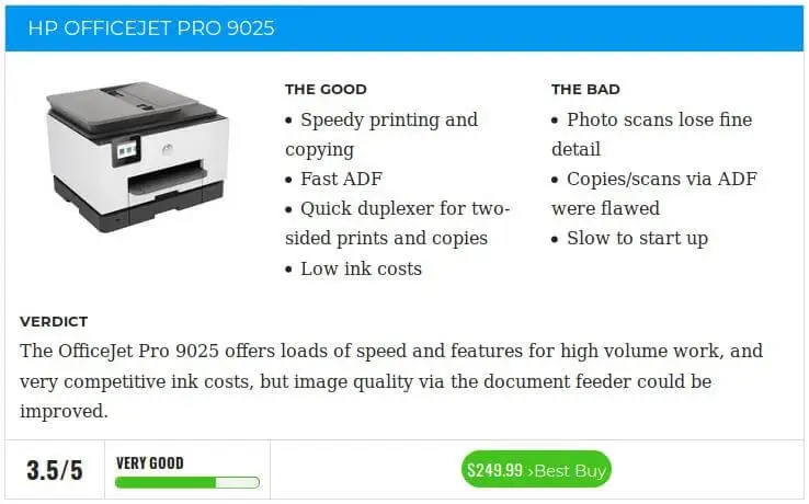 HP Officejet Pro 9025 All-in-one Printer Review
