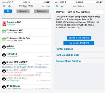 how to connect lexmark printer to iphone