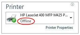 how to fix hp printer offline