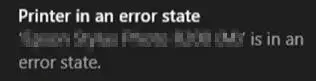 Printer in Error State