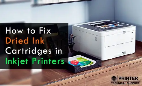 dried ink cartridges in inkjet printers
