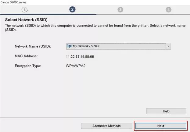 connect Canon G7020 printer to WiFi
