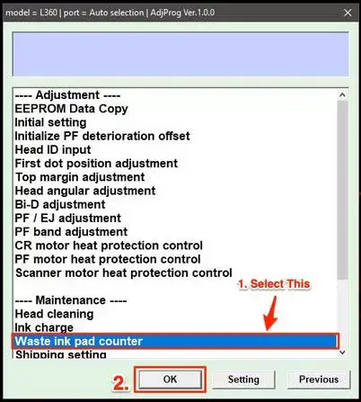 reset epson printer to factory settings