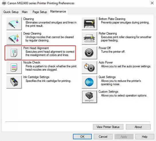 Canon Printer printer Print Head Alignment