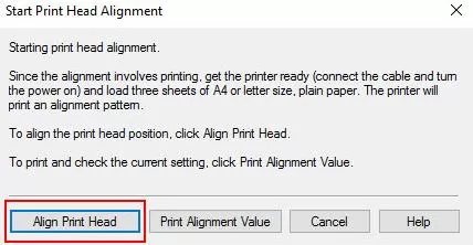 Print Head Alignment for Canon Printer