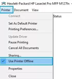 hp 7100 printer offline