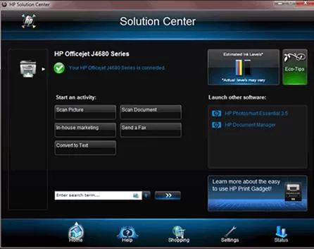 lexmark printer solution center