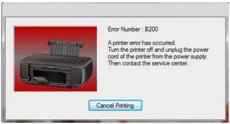 canon printer mx922 support code b200