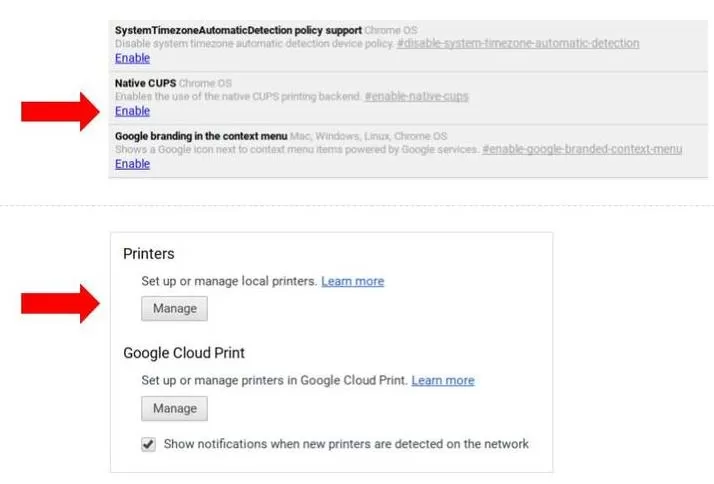 print to a local network printer from a Chromebook