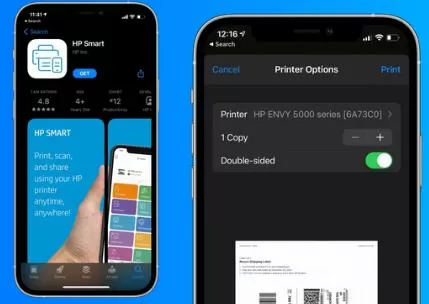print from iphone to hp printer without wifi