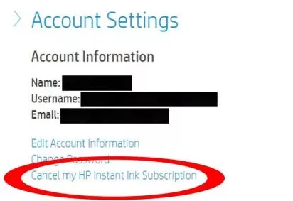 how to remove hp instant ink from printer