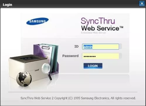Login to Samsung Printer SyncThru Web Service