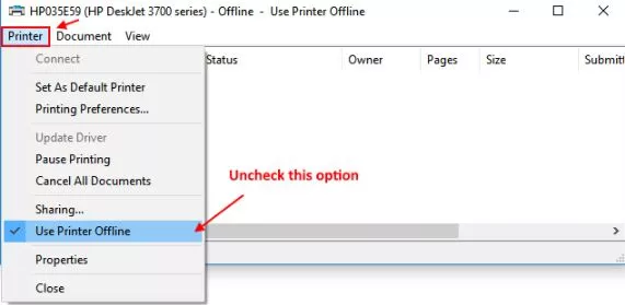 user intervention printer