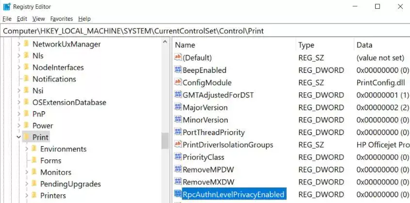 cant remove printer windows 10