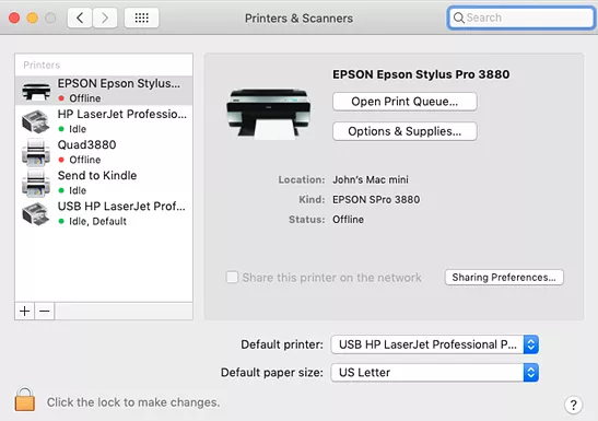Epson Printer Offline on Mac: