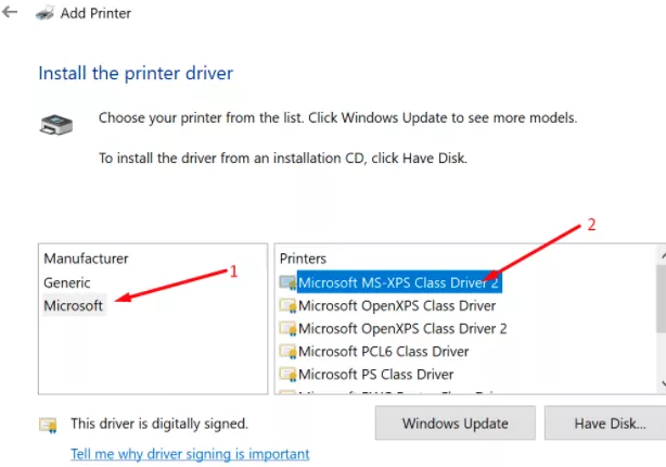 XPS Printer Driver