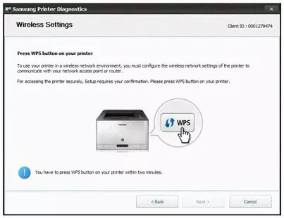 how to find wps pin on samsung printer