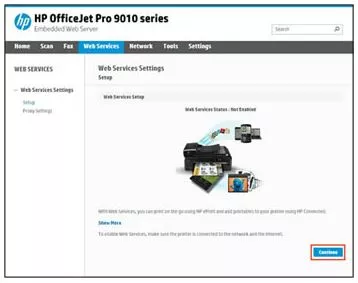 hp printer web services not working