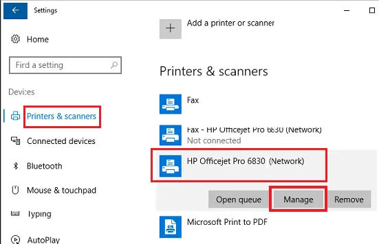 how to get a hp printer back online