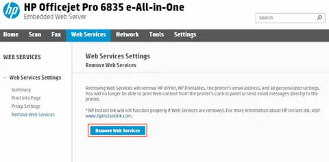 HP Web Services not Working