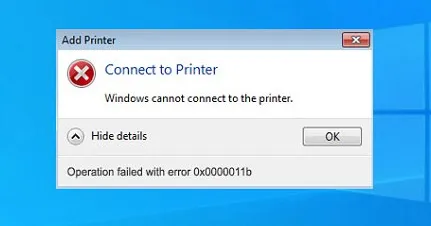 Printer Error 0x0000011b on Windows 10