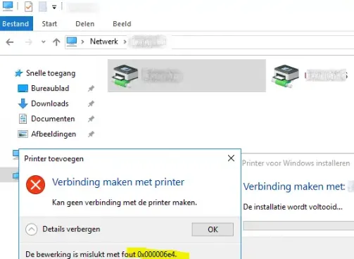0x000006e4 Printing Error on Windows 11