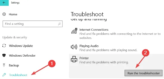 Printer Error Code 0x00000bc4 in Windows 10