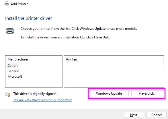 Printer Error Code 0x00000bc4 in Windows 10