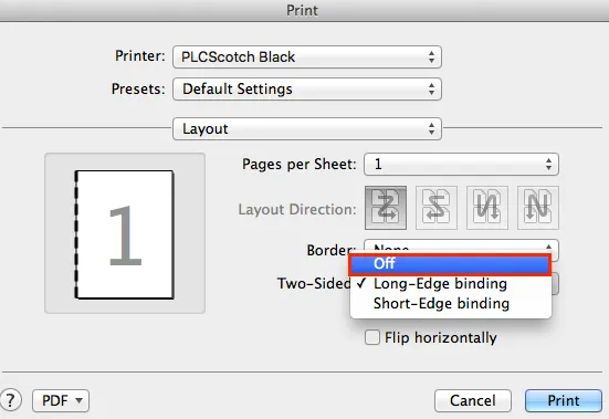 Stop Duplex Printing (Turn Off / Disable Double-Sided Printing)