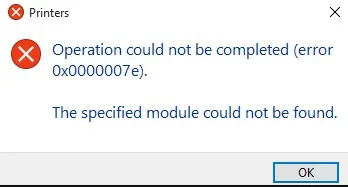 Printer Error 0x00000077 Operation could not be completed