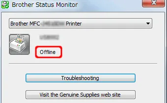 Brother DCP 1610w Offline Error on Computer