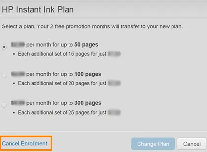 Turn Off HP Ink Cartridges Subscription Plan