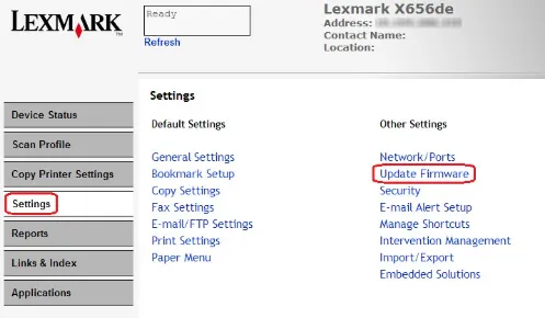 lexmark firmware error 900