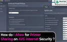 How do I Allow for Printer Sharing on AVG Internet Security?