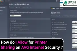 How do I Allow for Printer Sharing on AVG Internet Security?