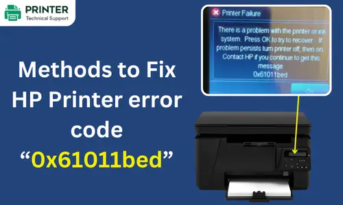 Methods to Fix HP Printer error code “0x61011bed”
