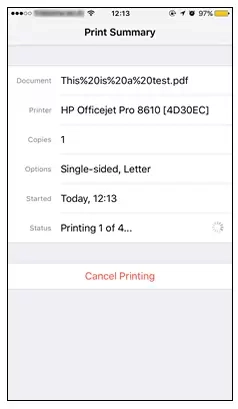 how to cancel previous print jobs on hp eprint